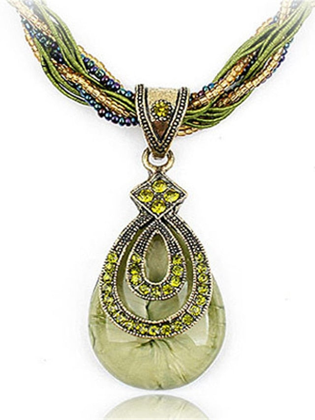 necklace Fashion Street Geometry Necklaces / Blue / Green / Fall / Winter / Spring for Women