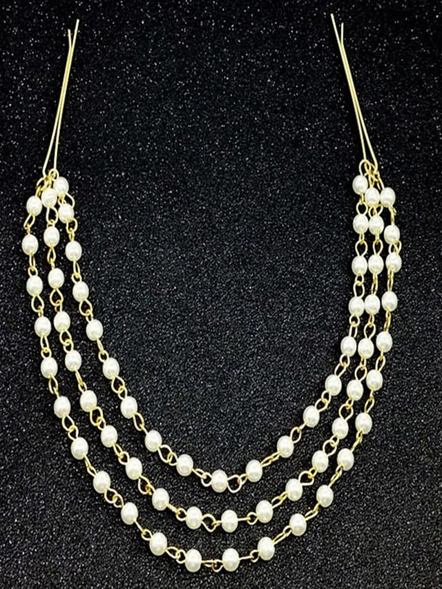 1PC Hair Clip For Wedding Party Evening Classic Imitation Pearl Alloy Golden for Women