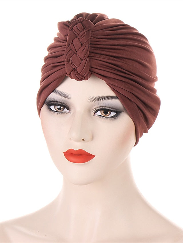 Fashion Inner Hijab Cap Black White Navy Colors Turban Hat Female Bandana Headband Hair Cover Cap Ladies Head Wraps Muslim Headscarf Bonnet for Women