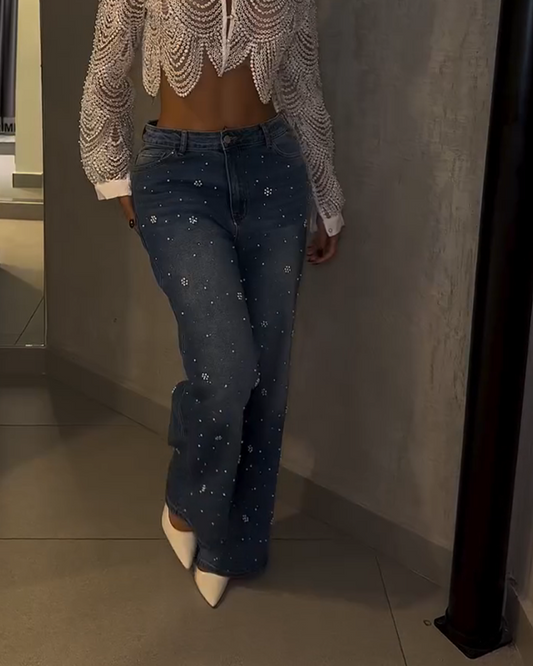 Embellished Straight Jeans (Pre-Sale)