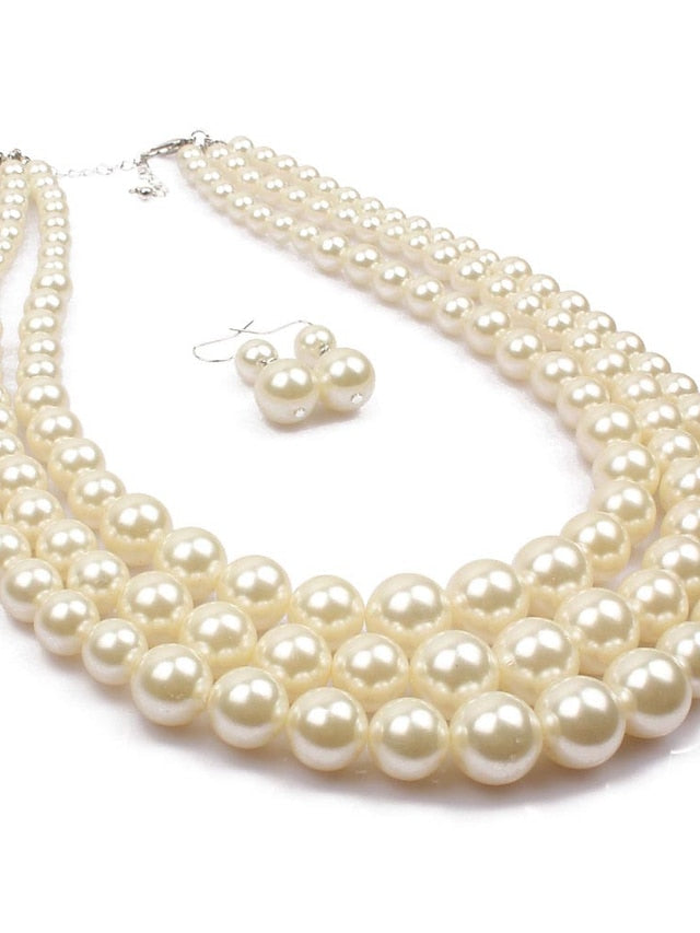 necklace Chic & Modern Party Pure Color Jewelry Sets / Imitation Pearl / White / Red / Purple / Fall for Women