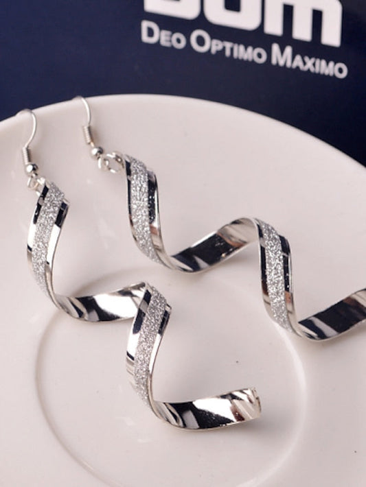 Drop Earrings Dangle Earrings For Party Wedding Casual Alloy Wave Gold Silver for Women