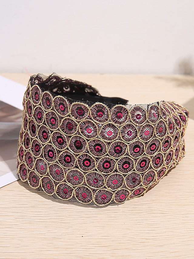 1PC Sequins with Gold Thread Shining Headband for Women