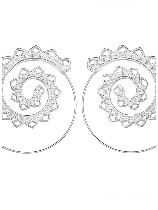Hoop Earrings For Christmas Party Wedding Alloy filigree Wave for Women