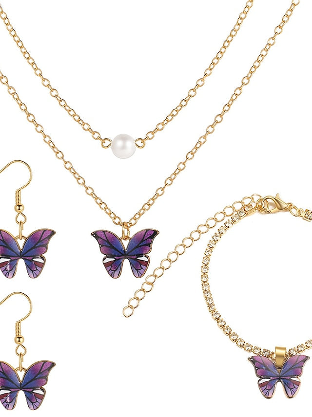 necklace Fashion Outdoor Butterfly Jewelry Sets for Women