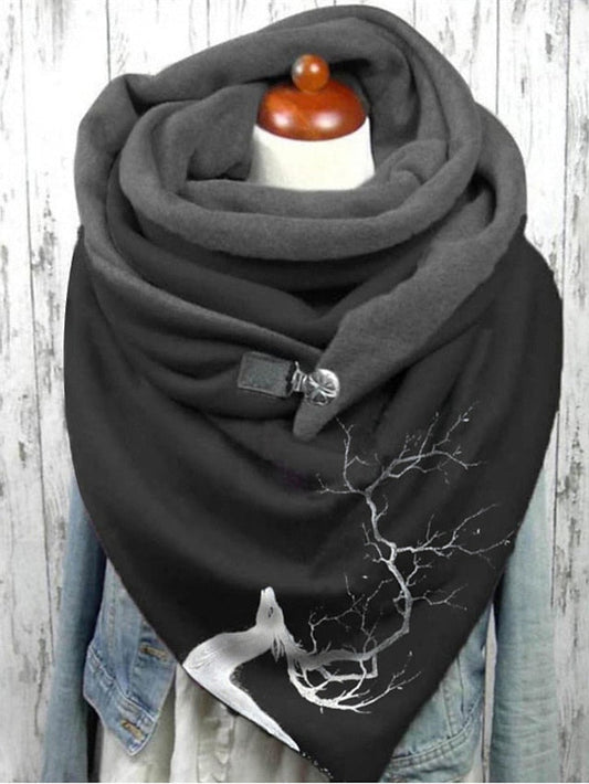 Shawls & Wraps Christmas Street Dailywear Black White Pink Scarf Santa Claus Elk for Women