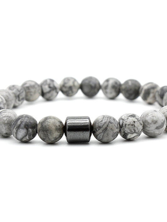 hot selling natural volcanic stone colorful seven chakra bracelet agate stone beads bracelet for Women