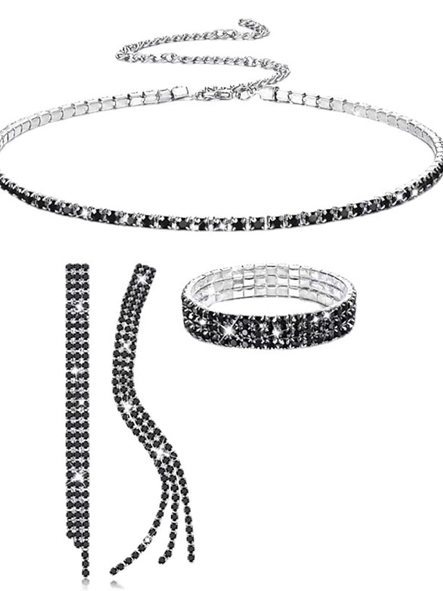 3pcs Jewelry Set For Party Evening Rhinestone Alloy for Women