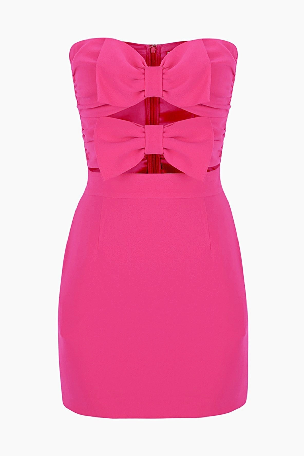 Vestido mini de tubo con aberturas y ribete de lazo Mignon