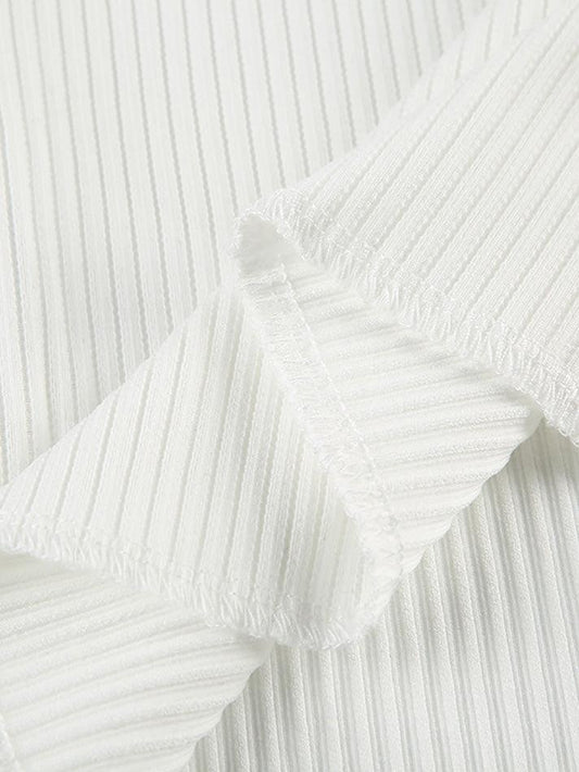 White Sweet Bow Lace Splicing Bubble Sleeve Top