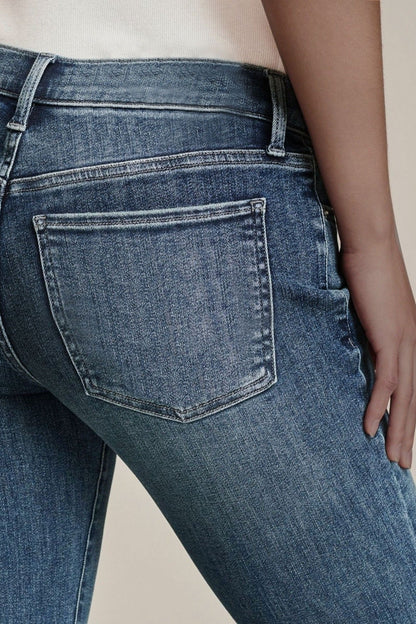 Chic Stretch Rhinestone Trim Flare Jeans