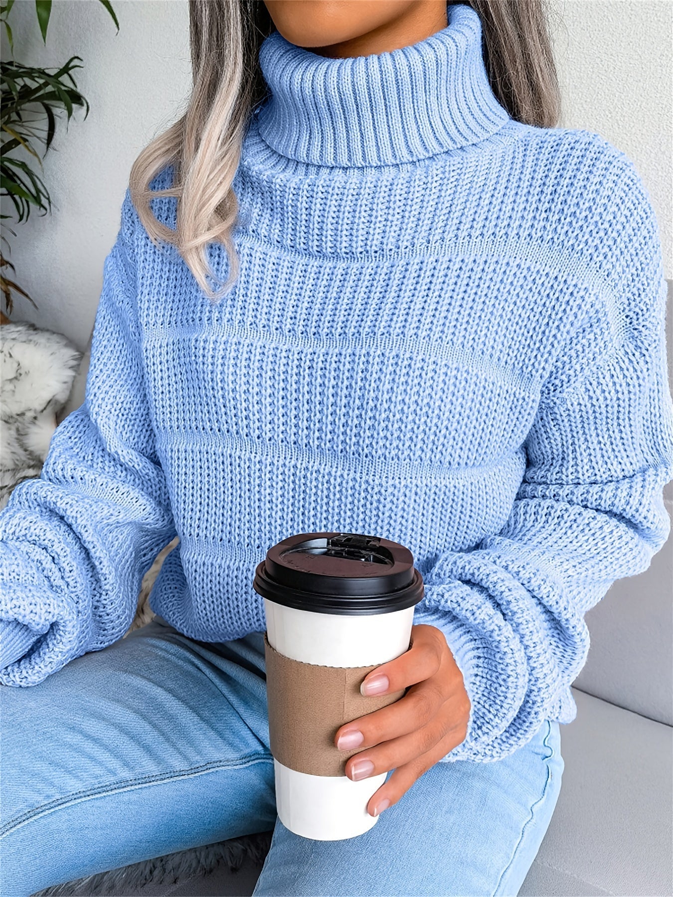 Jersey elástico de manga larga para mujer, fácil de usar | Ideal para otoño/invierno