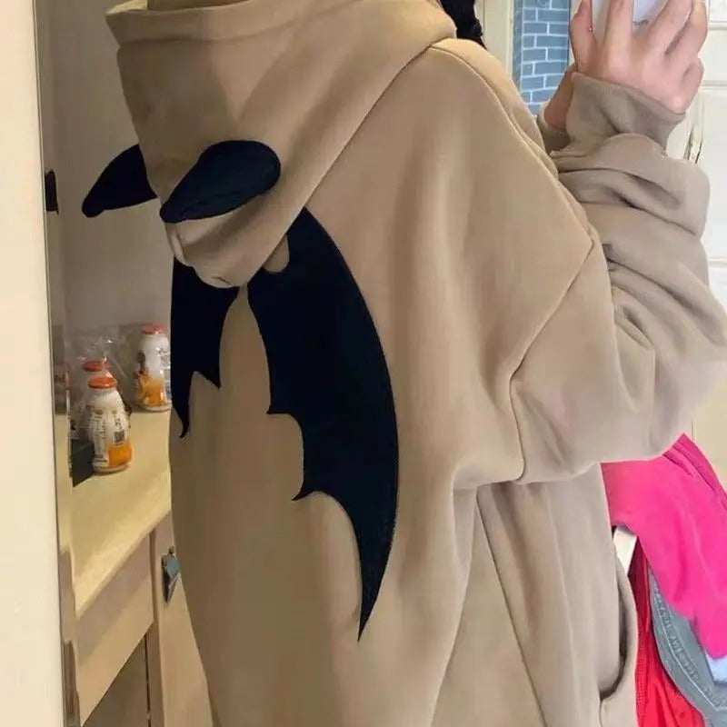 Little Devil Print Hooded Coat
