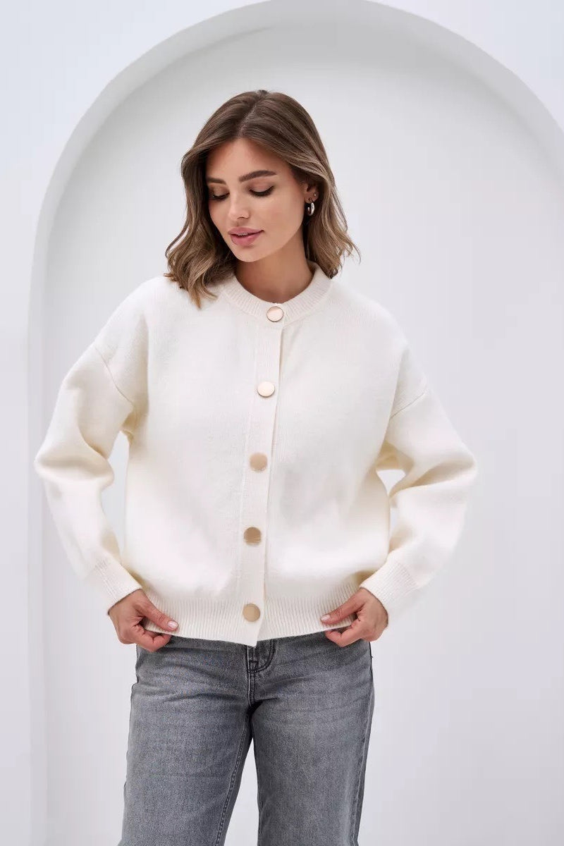 Solid Color Relaxed Knit Cardigan