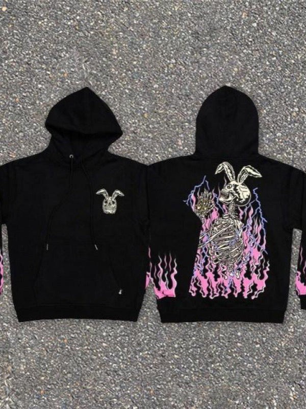 Tattoo Ghost 3D Print Zip-up Long Sleeve Hoodie