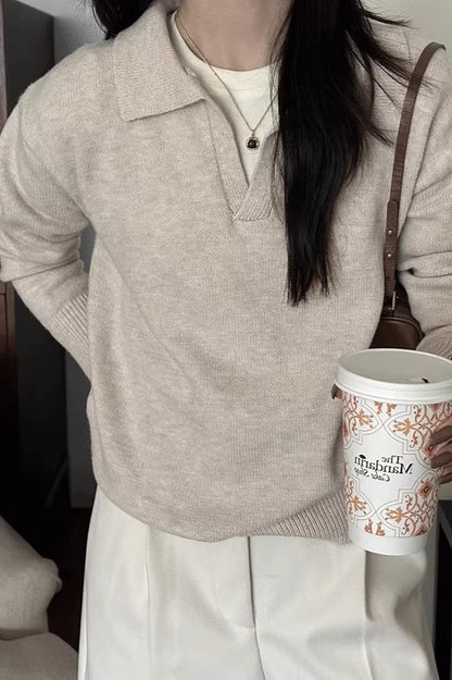 Slouchy Polo Style Sweater