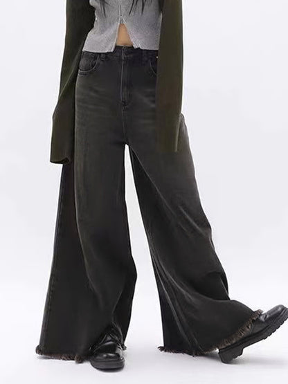 Washed Vintage Brown Loose Boyfriend Jeans