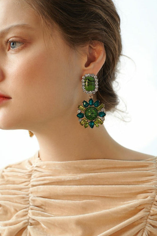 Emerald Gem Dangle Earrings