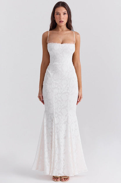 Sexy Spaghetti Strap Back Lace Up Formal Dress