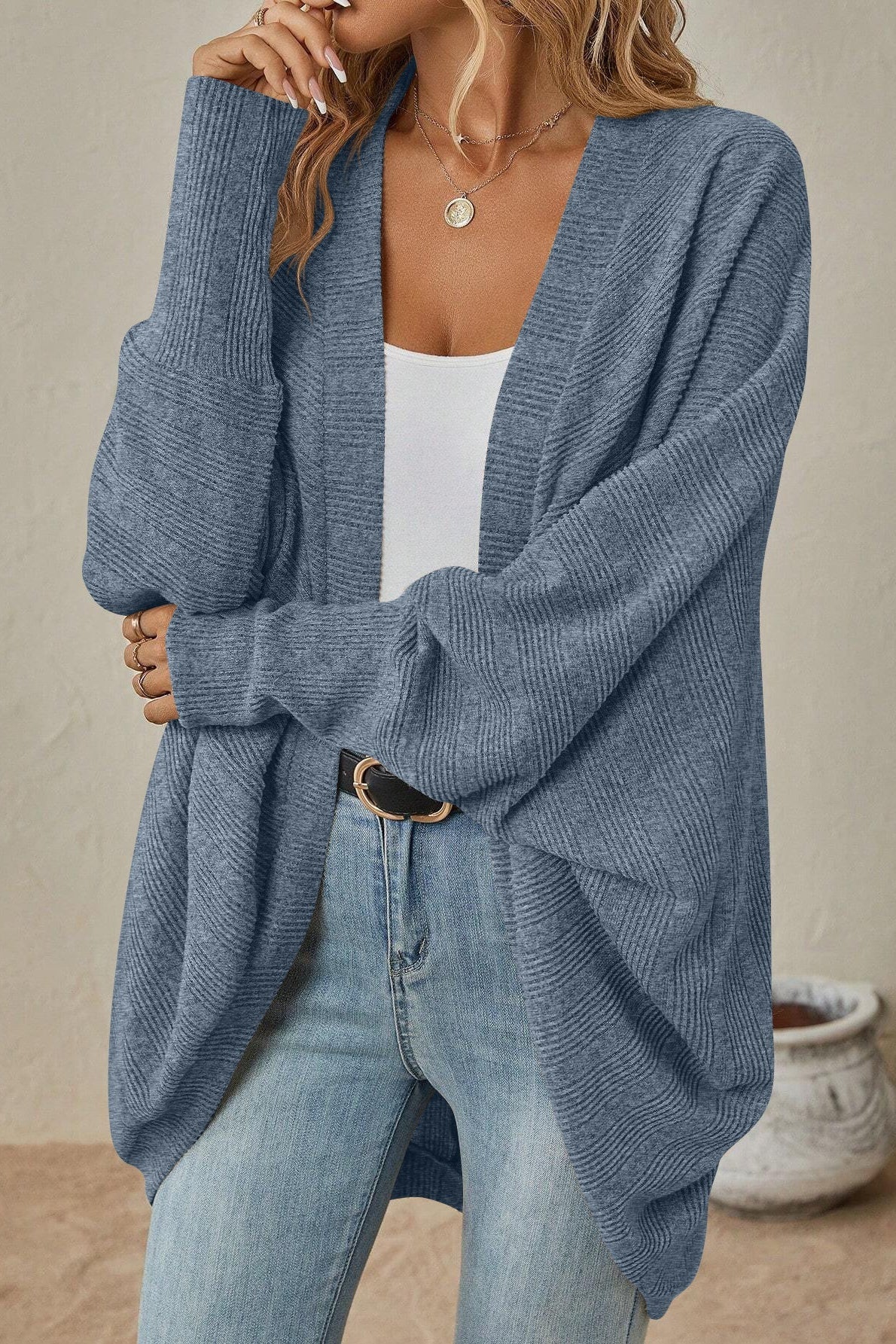 Autumn-Winter New Solid Color Midi Knit Cardigan