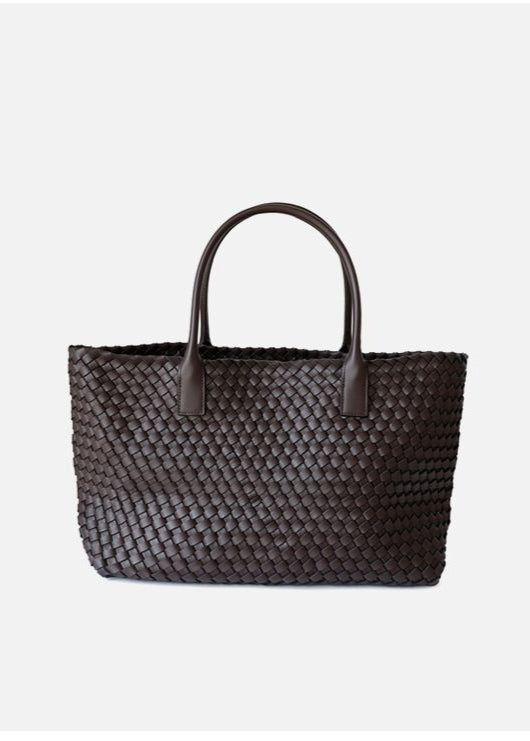 Woven Leather Tote Bag – Large Capacity Handbag for Women