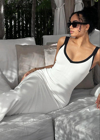 Monaco - Sleek Contrast Midi Dress