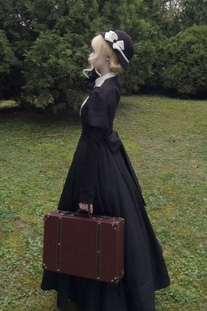 Dark Gothic Nun Long Sleeve Maxi Dress