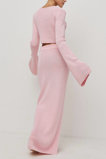 Bell Sleeve Cardigan Set Sweater Dress