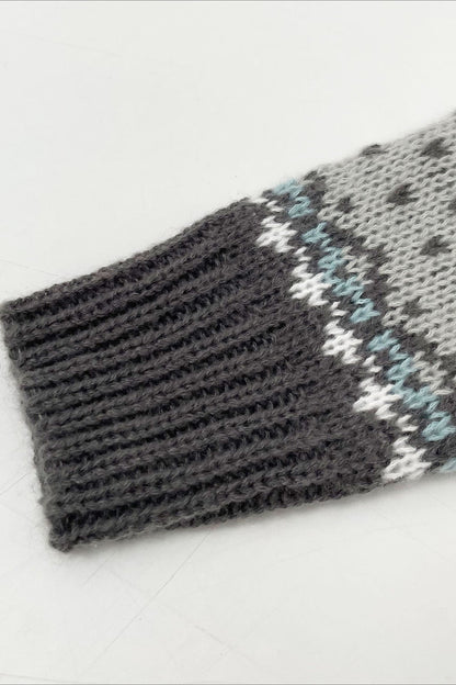 Knit Fair Isle Jacquard Round Neck Loose Sweater