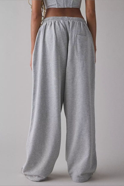 Long Embroidered Relaxed Knit Pants