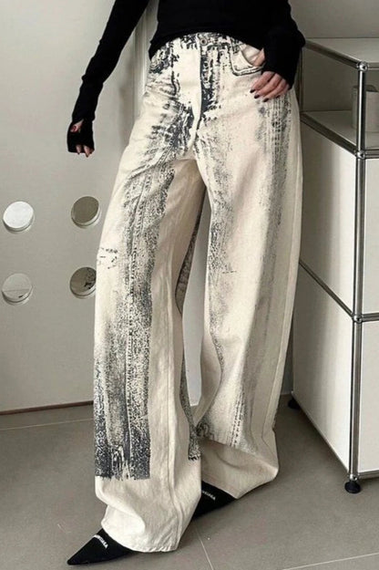 Vintage Straight Tie Dye Jeans