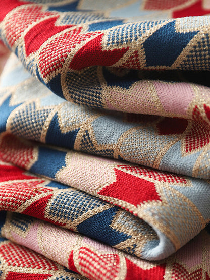 Mya Classic Striped Jacquard Knitted Dress