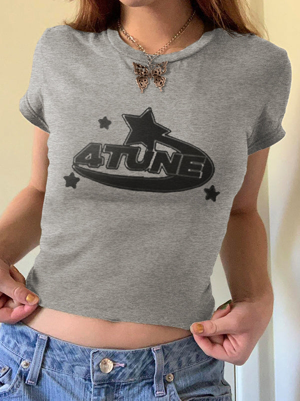 Vintage Ietter Hand Printed Tee