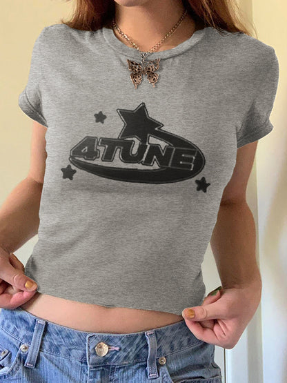 Vintage Ietter Hand Printed Tee