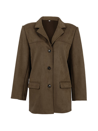 Nubuck Vintage Lapel Loose Suede Jacket