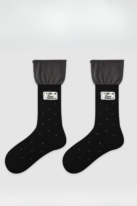 Edgy Harajuku Letter Slouchy Mid-Calf Socks
