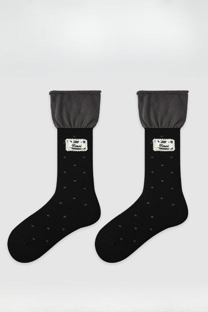 Edgy Harajuku Letter Slouchy Mid-Calf Socks