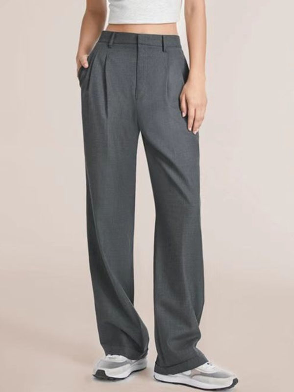 High Rise Wide Leg Tailored Pants