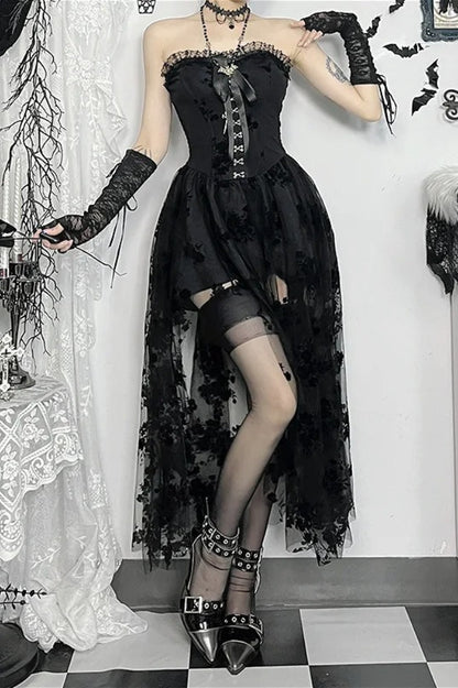 Slim Fit Elegant Strapless Corset Midi Dress