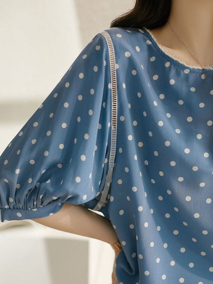 Jocelyn Classic Polka Dot Loose Chiffon Top