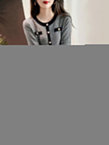 Sarah Elegant Style Round Neck Knitted Dress