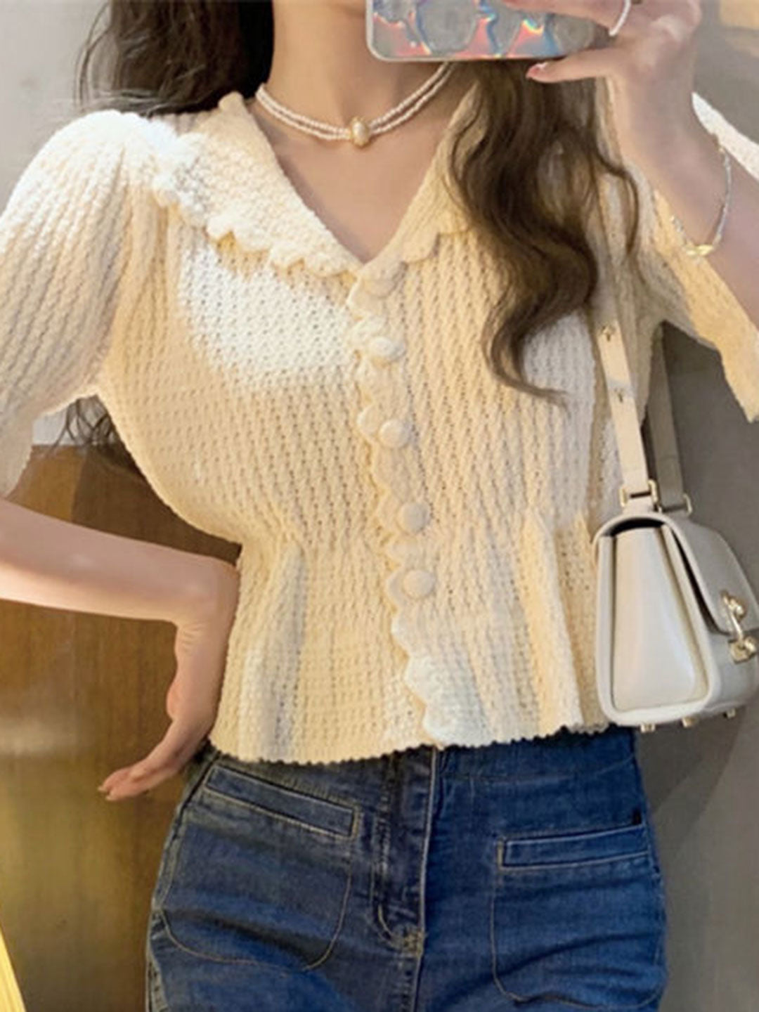 Natalie Casual V-neck Knitted Waist Cardigan