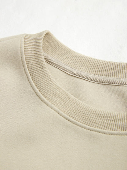 Solid Color Label Embellished Oversized Hoodie