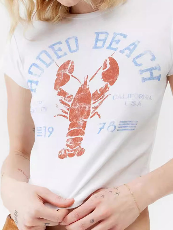 Crab Print Short Sleeve Tee