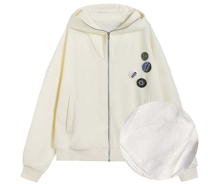 Zip Hooded Grey Coat
