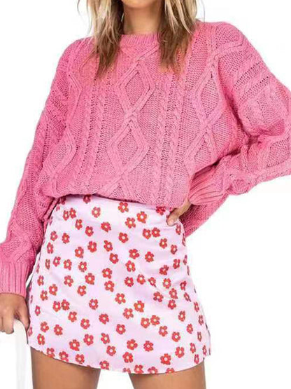 Solid Color Oversized Sweaters