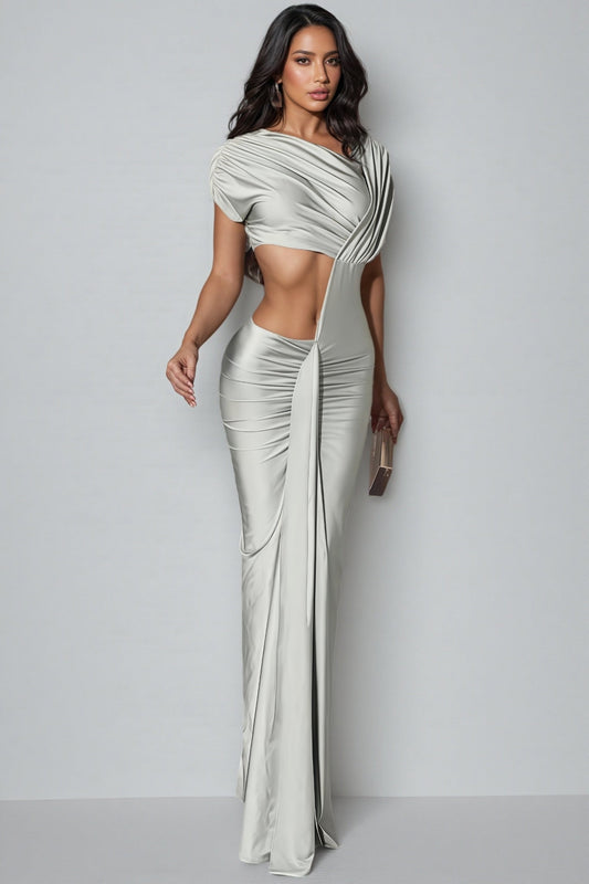 Cris Ruched Cut Out Maxi Dress