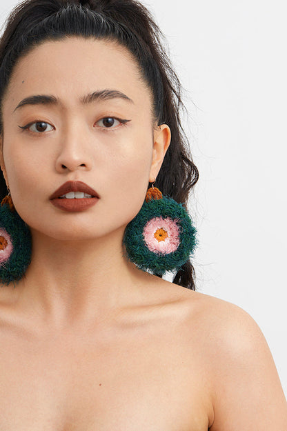 Macaron Plush Round Earrings