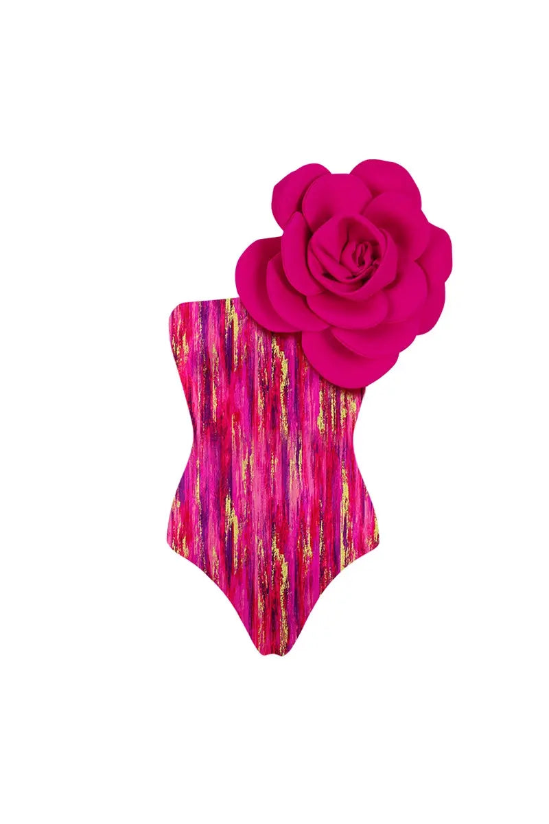 Traje de baño de una pieza con estampado floral en la parte delantera