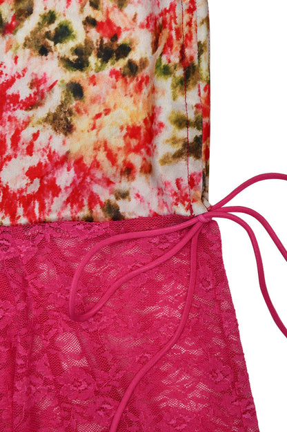 Sexy Lace Print Slim Fit Midi Dress